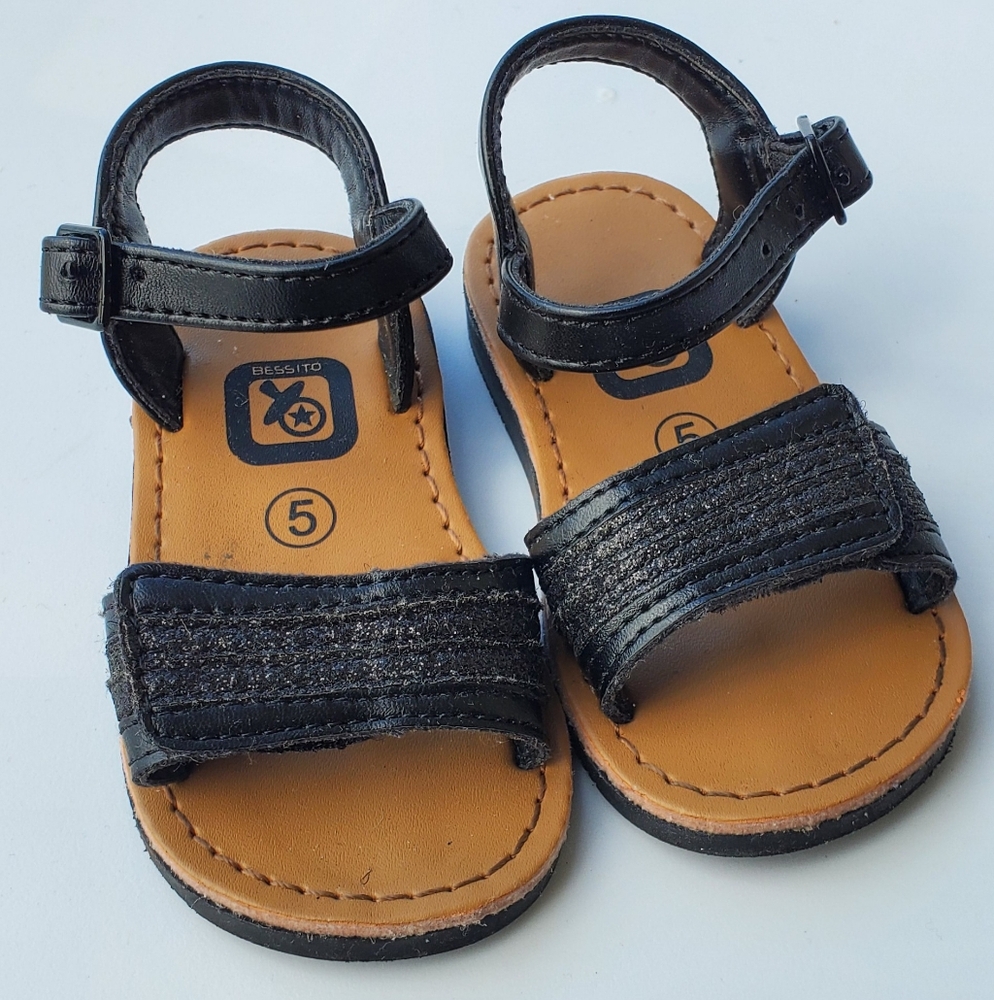 Black Kids Sandals | Size 5